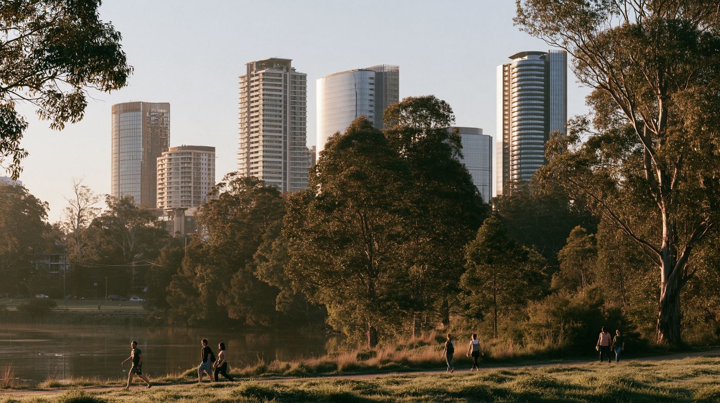 The Parramatta skyline from the river